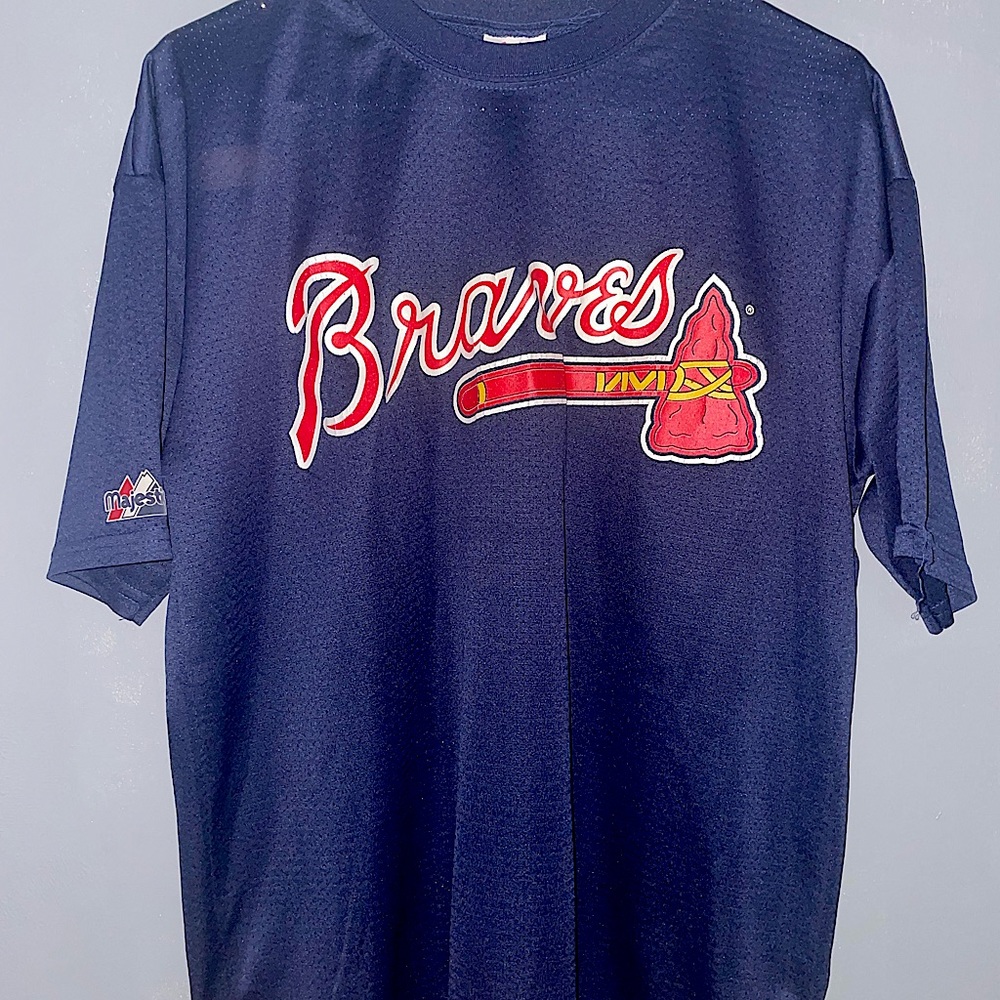 Vintage 90s Braves Jersey Majestic L
